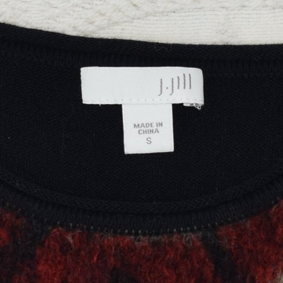 J. Jill Argyle Plaid Brushed Wool Blend Crewneck Womens Sweaters Red Black S - Picture 8 of 11